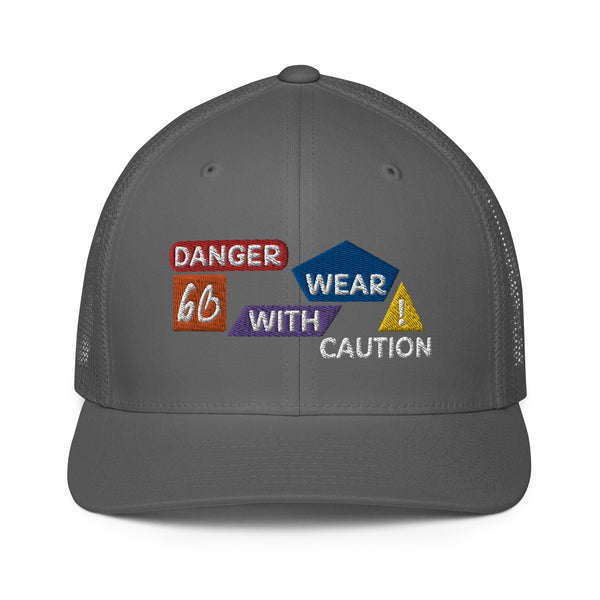 Danger Caution Closed-Back Trucker Hat