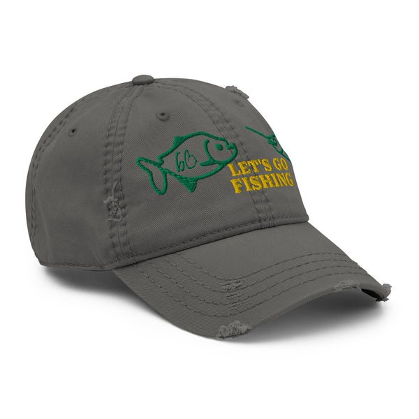 LET'S GO FISHING Distressed Dad Hat