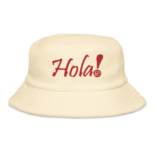 Hola! Unstructured Terry Cloth Bucket Hat