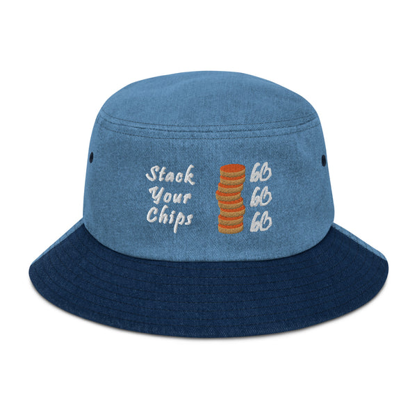 Stack Your Chips Denim Bucket Hat