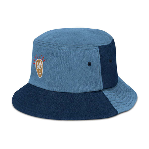 bb Cartoon Face Denim Bucket Hat