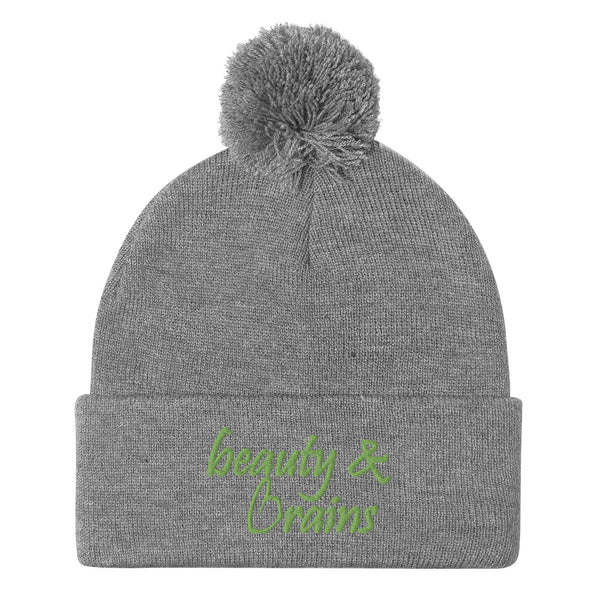 Beauty & Brains Pom-Pom Beanie