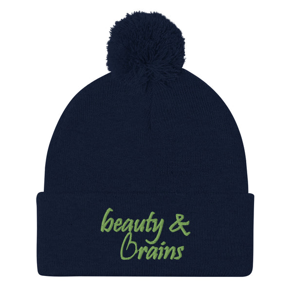 Beauty & Brains Pom-Pom Beanie