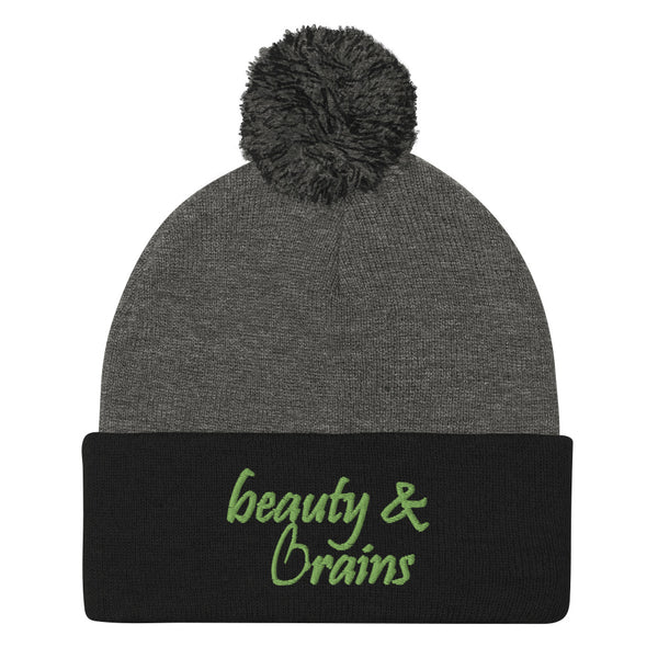 Beauty & Brains Pom-Pom Beanie