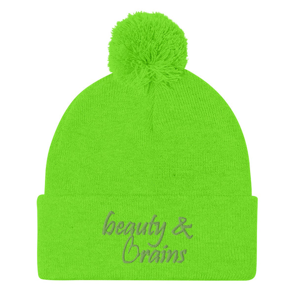 Beauty & Brains Pom-Pom Beanie